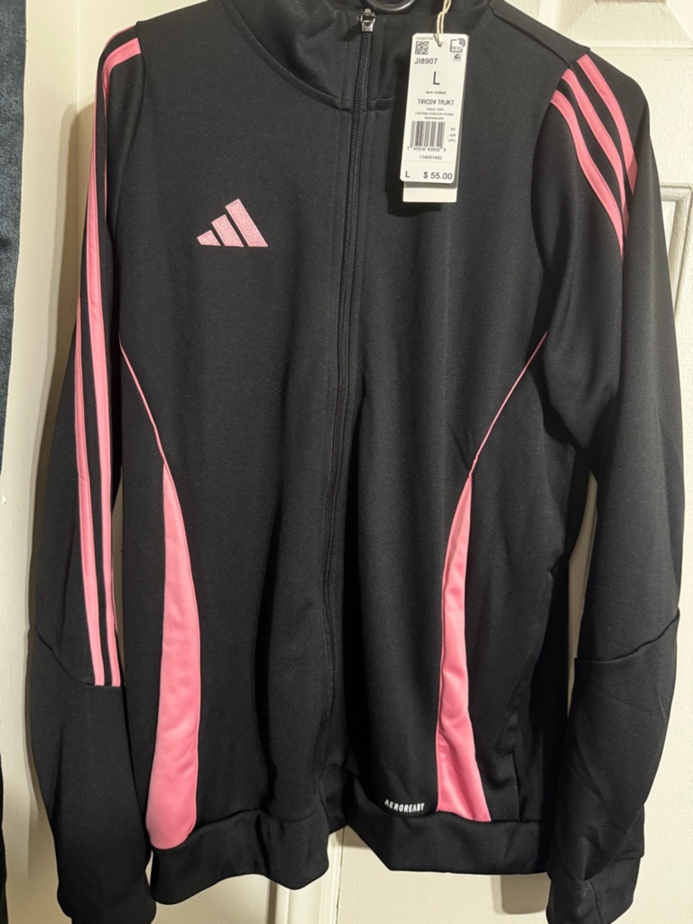 Adidas Tiro24 Track Jacket - Black with Pink Accents